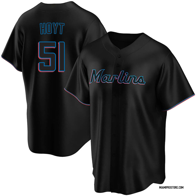 James Hoyt Men's Miami Marlins Alternate Jersey Black Replica